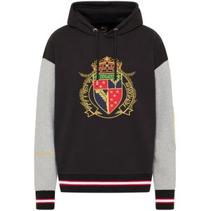 Carlo Colucci, Sweatshirts & Hoodies, Heren, Zwart, L, Katoen, Oversize College Hoodie Dapra