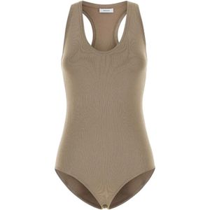 Salvatore Ferragamo, Tops, Dames, Beige, XS, Nylon, Stijlvolle Body Tops voor Vrouwen