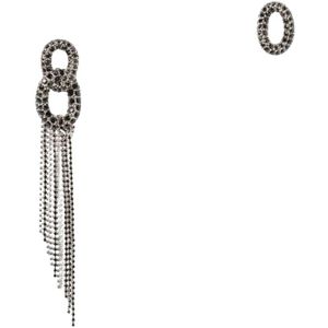 Isabel Marant, Accessoires, Dames, Zwart, ONE Size, Sprankelende Rhinestone Ovale Oorbellen