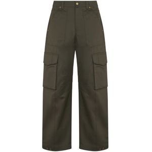 Golden Goose, Broeken, Heren, Groen, S, Katoen, Cargo Pant Gemengde Katoenen Stof