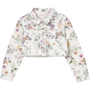 Liu Jo, Jassen, Dames, Wit, 116 CM, Denim, Bloemen Vlinder Denim Jack