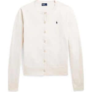 Polo Ralph Lauren, Truien, Dames, Beige, XS, Katoen, Geribbelde katoenen mouwloze trui