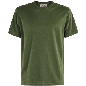 MC2 Saint Barth, Tops, Heren, Groen, L, Linnen, Linnen T-shirt in legergroen