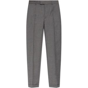 Dolce & Gabbana, Broeken, Heren, Grijs, S, Wol, Wollen broek