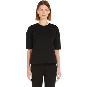 Max Mara, Tops, Dames, Zwart, L, Zacht Jersey T-shirt met Ronde Hals
