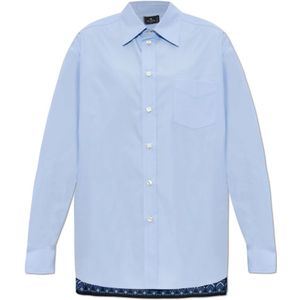 Etro, Blouses & Shirts, Dames, Blauw, 2Xs, Katoen, Overhemd met zak
