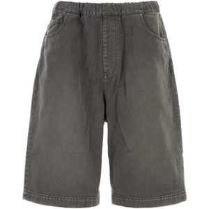 Entire Studios, Korte broeken, Heren, Grijs, M, Denim, Donkergrijze Denim Bermuda Shorts