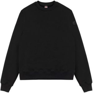 Colmar, Sweatshirts & Hoodies, Heren, Zwart, L, Katoen, Elegante witte sweater met ton-sur-ton logo