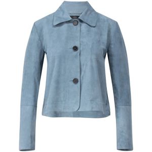 Arma, Jassen, Dames, Blauw, M, Suède, Geitenleren jas Emy