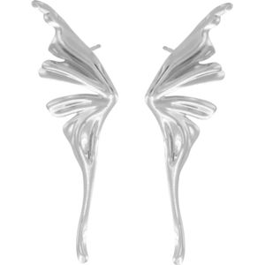 Dansk Copenhagen, Accessoires, Dames, Grijs, ONE Size, Waterdichte Wing Statement Oorbel