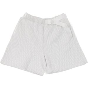 Nike, Korte broeken, Dames, Wit, L, Katoen, Geometric Knit Shorts