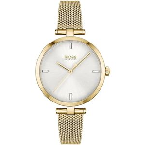 Hugo Boss, Accessoires, Dames, Geel, ONE Size, Gouden Quartz Analoog Dameshorloge