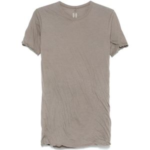 Rick Owens, Tops, Heren, Grijs, XL, Katoen, Grijs katoenen T-shirt met gedrapeerd effect