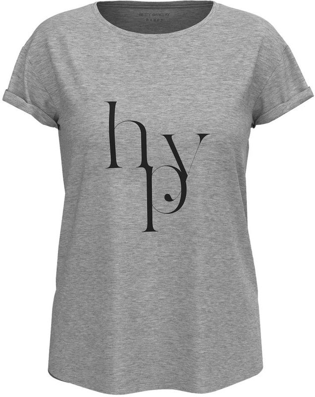 Betty Barclay, Tops, Dames, Grijs, S, Bamboe, Gerimpeld rond hals T-shirt