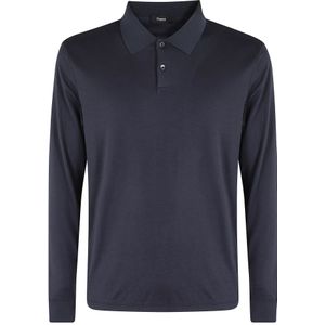Theory, Tops, Heren, Blauw, M, Polyester, Anemoon Polo in Baltisch Blauw Gebreid