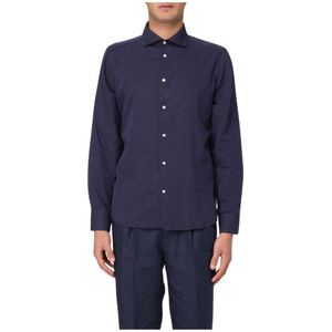 Manuel Ritz, Overhemden, Heren, Blauw, XL, Linnen, Blauw Linnen Overhemd Lange Mouw