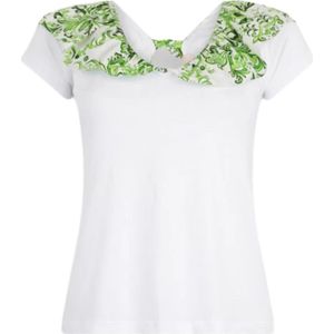 Liu Jo, Tops, Dames, Wit, L, Katoen, Modieuze Katoenen V-Hals T-Shirt