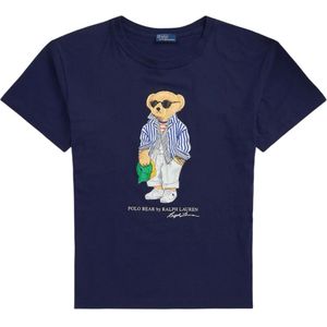 Polo Ralph Lauren, Tops, Dames, Blauw, S, Katoen, Polo Bear Katoenen T-shirt