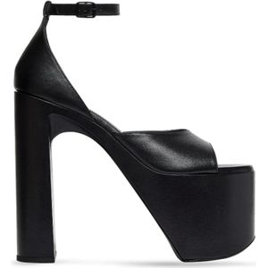 Balenciaga, Schoenen, Dames, Zwart, 37 EU, Leer, Sandaal van kalfsleer met verstelbare band