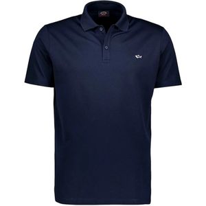 Paul & Shark, Tops, Heren, Blauw, 2Xl, Katoen, Piqué Katoenen Polo met Haaienbadge