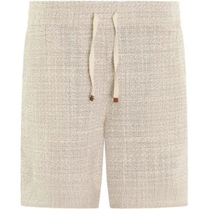 Drole de Monsieur, Korte broeken, Heren, Beige, M, Tweed, Tweed Short voor Heren
