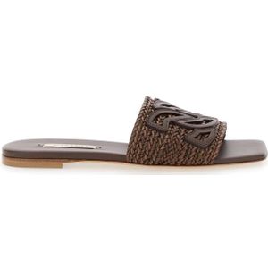 Casadei, Schoenen, Dames, Bruin, 37 EU, Bruine Platte Sandalen
