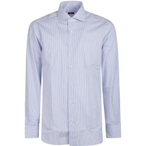 Barba Napoli, Overhemden, Heren, Blauw, 3Xl, Stijlvolle lange mouwen shirt