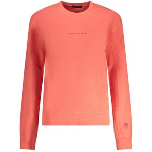 North Sails, Sweatshirts & Hoodies, Dames, Roze, L, Katoen, Roze Katoenen Trui Chic Comfort