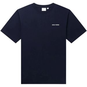 Daily Paper, Tops, Heren, Blauw, M, Leer, Dias Relief Print T-Shirt