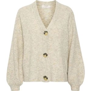 Cream, Truien, Dames, Beige, S, Wol, Oversized Gebreid Vest Haver Melange