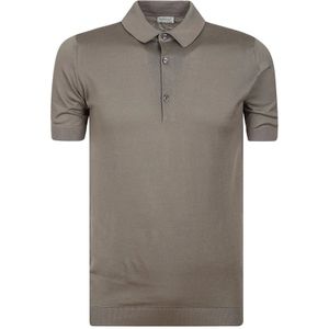 John Smedley, Tops, Heren, Beige, S, Katoen, Lichtbruin Katoenen Poloshirt