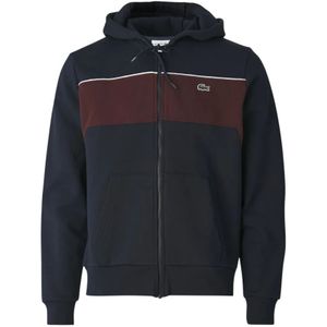 Lacoste, Sweatshirts & Hoodies, Heren, Veelkleurig, S, Katoen, Color Block Hoodie Zip Sweater