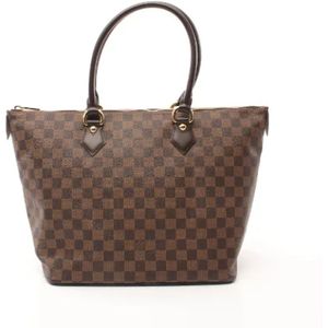 Louis Vuitton Vintage, Pre-owned, Dames, Bruin, ONE Size, Leer, Tweedehands Canvas Louis Vuitton tassen
