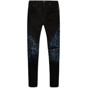 Amiri, Jeans, Heren, Zwart, W33, Denim, Kristal Schilder Jean in Zwart