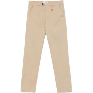 Manuel Ritz, Broeken, Heren, Beige, M, Beige Broek met Verborgen Rits