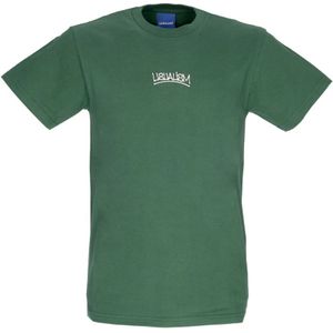 Usual, Tops, Heren, Groen, S, Katoen, Geborduurd T-shirt in Flesgroen