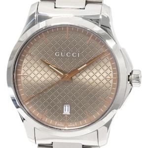 Gucci Vintage, Pre-owned, Dames, Bruin, ONE Size, Pre-owned Stainless Steel watches