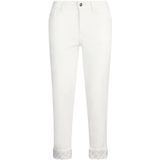 Liu Jo, Broeken, Dames, Wit, W32, Katoen, Witte Cropped Broek met Omslag