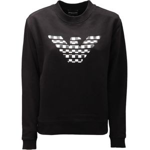 Armani, Sweatshirts & Hoodies, Dames, Zwart, M, Katoen, Katoenen sweatshirt met fleecevoering
