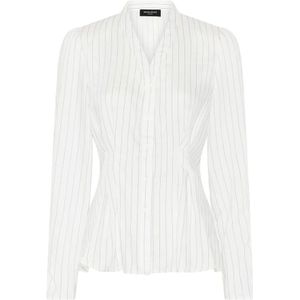 Bruuns Bazaar, Blouses & Shirts, Dames, Wit, XL, Leer, Gestreept shirt met lange mouwen