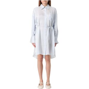 Fabiana Filippi, Kleedjes, Dames, Blauw, S, Stijlvolle Blauwe Midi Jurk