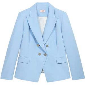 Oltre, Jassen, Dames, Blauw, 3Xl, Dubbelrijige Blazer