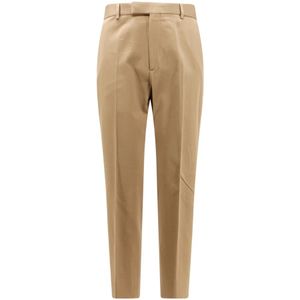 Gucci, Broeken, Heren, Bruin, M, Katoen, Bruine Broek Haaksluiting Katoen