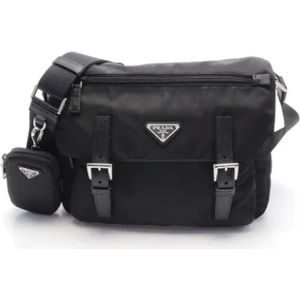 Prada Vintage, Pre-owned, Dames, Zwart, ONE Size, Leer, Pre-owned Leather prada-bags