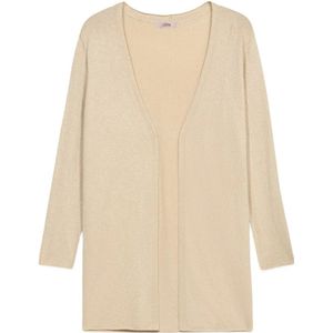 Oltre, Truien, Dames, Beige, L, Lurex vest in viscosemix