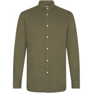 Boglioli, Overhemden, Heren, Groen, L, Katoen, Garment Dyed Vaiella Shirt