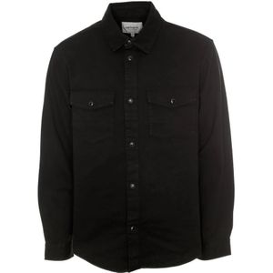 Carhartt Wip, Overhemden, Heren, Zwart, XL, Katoen, Santa Fe Twill Overhemd