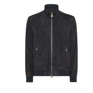 Peuterey, Jassen, Heren, Blauw, S, Suède, Blauwe Suède Jas Sands Model