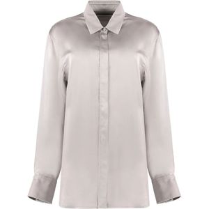 Golden Goose, Blouses & Shirts, Dames, Roze, S, Oversized overhemd met verborgen sluiting