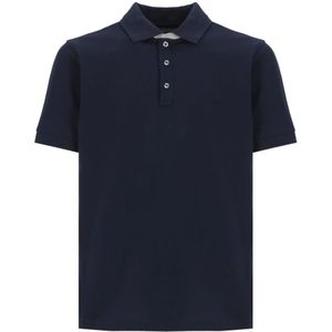 Fay, Tops, Heren, Blauw, S, Katoen, Blauw katoenen poloshirt